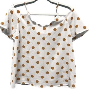 NWT Monteau White & Gold Off Shoulder Blouse Size XL (Runs Smaller like L)